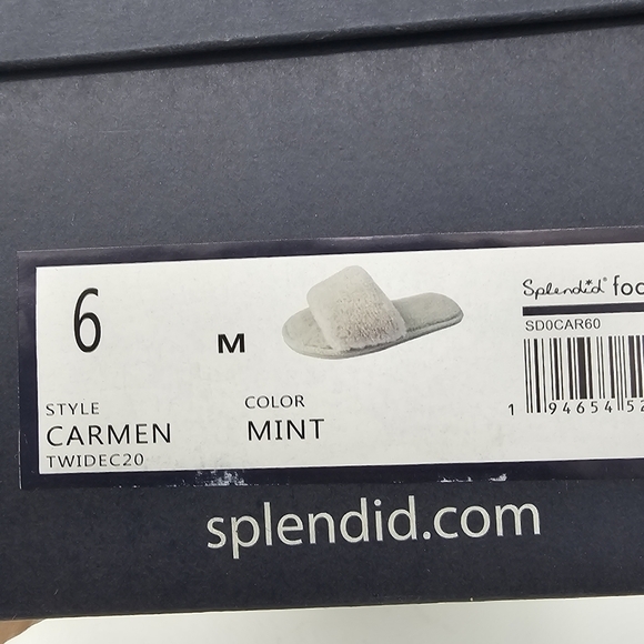 Splendid Womens Carmen Slide Sandals Slippers Open Toe Faux Far Mint Size 6M NWB - Picture 7 of 10
